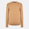Crew Neck Ribbed Collar Long Sleeve Sweater
