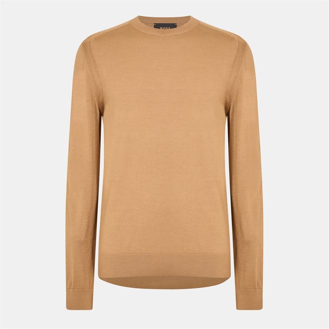 Crew Neck Ribbed Collar Long Sleeve Sweater
