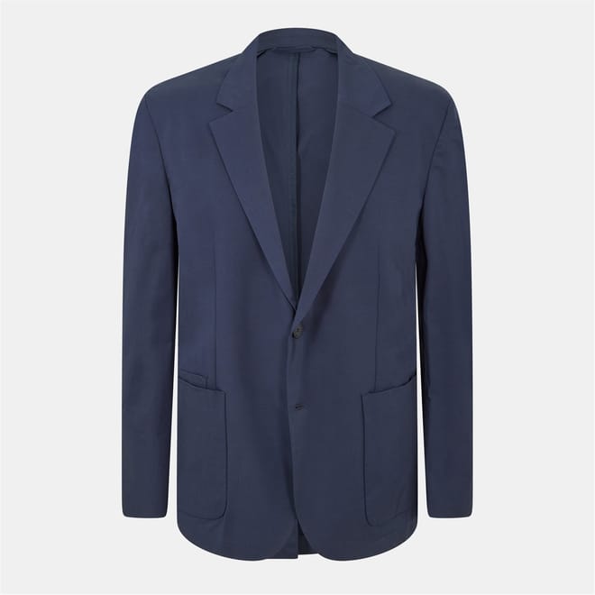 Solid Patterned Single Button Lapel Collared Suit Jacket