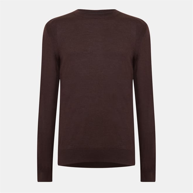 Crew Neck Ribbed Collar Long Sleeve Sweater