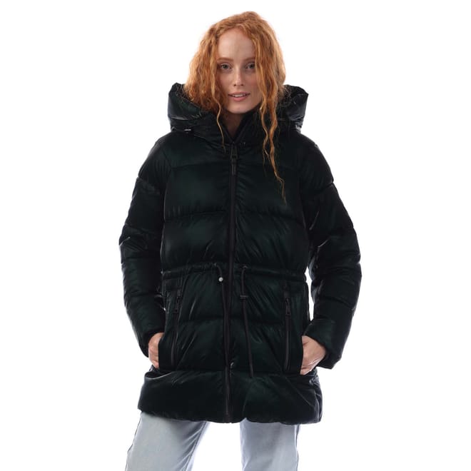 Zip Front Drawcord Puffer Jacket