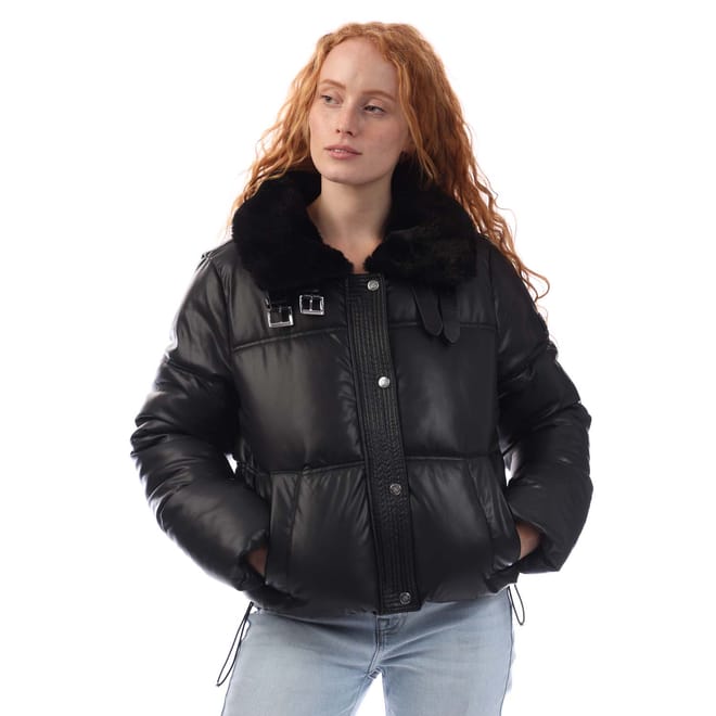 Zip Front with Collar Puffer Jacket