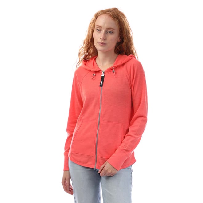 Front Zip Through Slub Waffle Knit Hoodie
