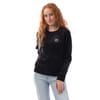 Rhinestone Velour Logo Crew Neck Sweatshirt