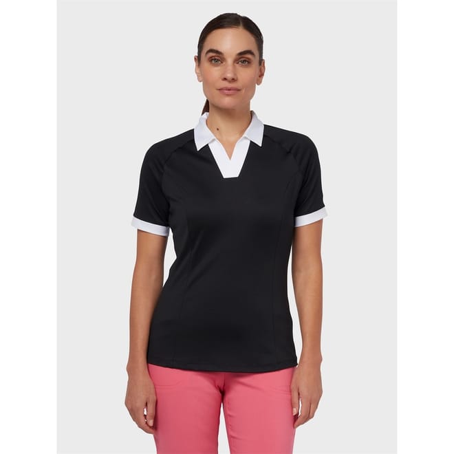 Collared Neck Raglan Sleeve Polo Shirt