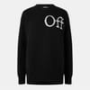 Logo Crew Neck Ribbed Collar Long Sleeve Sweater