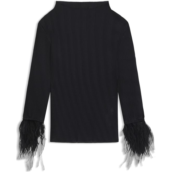 Detachable Feather Cuff Jumper
