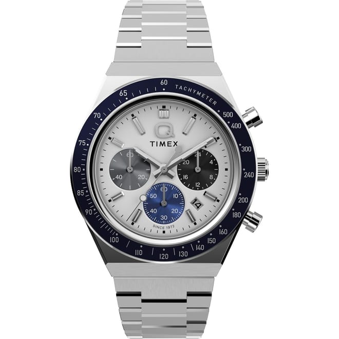 Q Chronograph Racing Steel Bracelet Analogue Watch