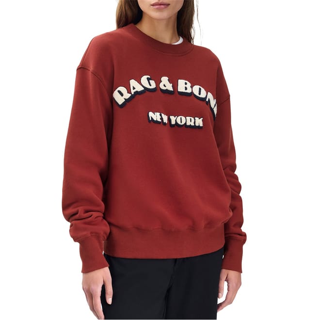 Lettered Branding Crew Neck Long Sleeve Sweatshirt