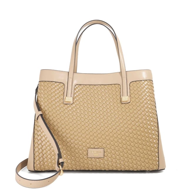Deave Basket Weave Tote with Gold Tone Hardware