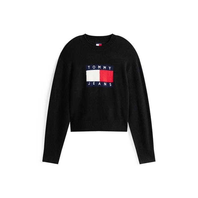 Flag Graphic Crew Neck Long Sleeve Sweater