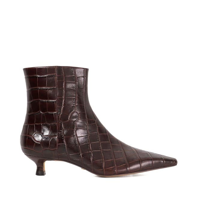 Odore Snake Skin Textured Ankle Boots