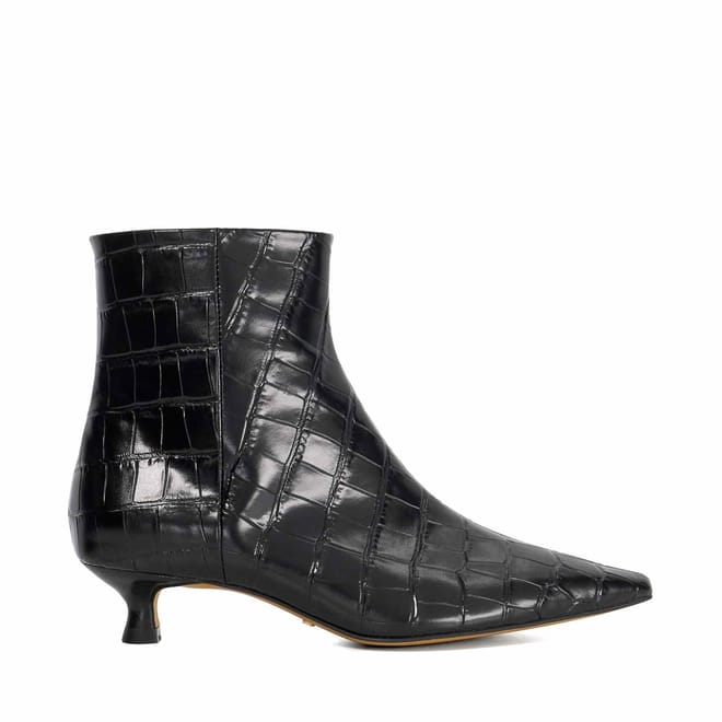 Odore Snake Skin Textured Ankle Boots