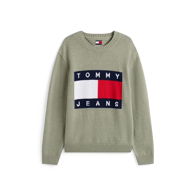 Flag Graphic Crew Neck Long Sleeve Sweater