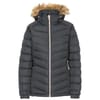 Hooded Solid Patterned Parka Jacket