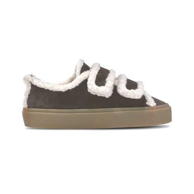 Shearling Velcro Low Top Sneakers