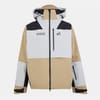 Snow Hooded Neck Full Zipper Color Block Ski Jacket