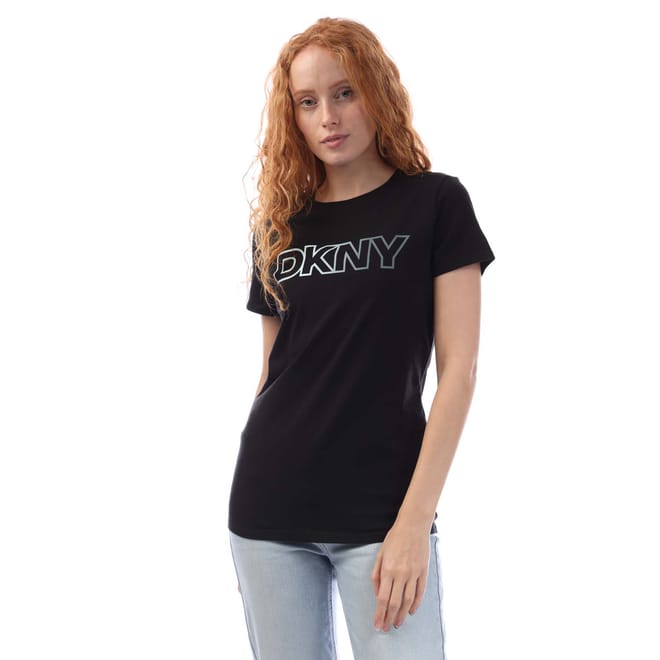 Ombre Outline Logo Crew Neck T-Shirt