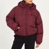 Womens Oversized Hooded Puffer Jacket With Pockets