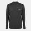 Athletic Jersey Zip Neck Long Sleeve Top