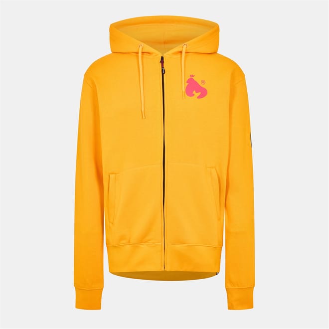 Solid Patterned Hooded Ribbed Cuff Sweat Jacket with Front Zipper Pocket