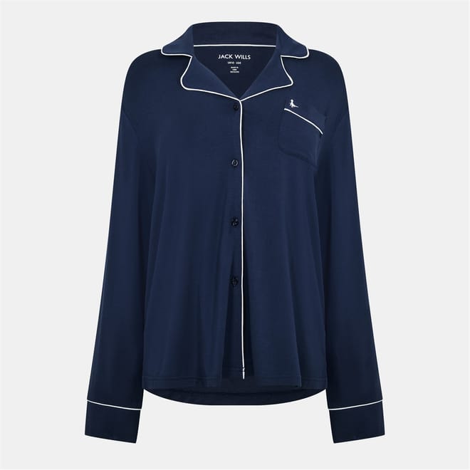 Collared Neck Long Sleeve Pyjama Set