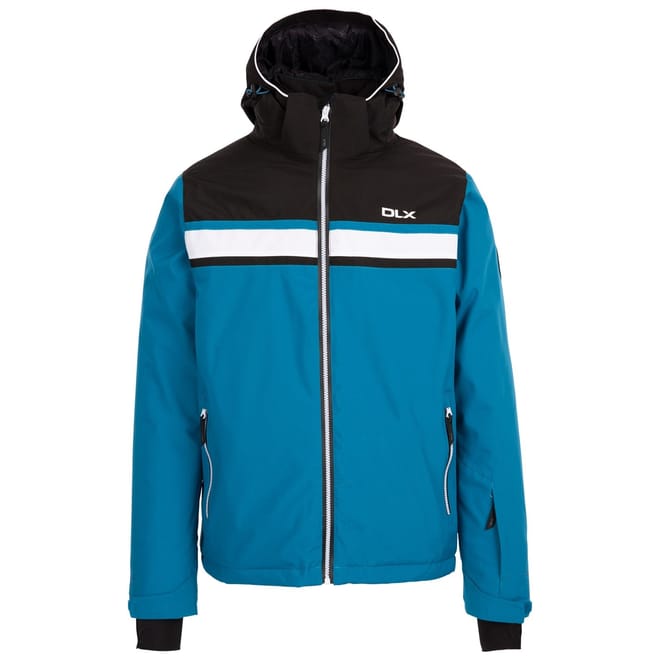 Color Block Patterned Ski Jacket with Zipped Pocket