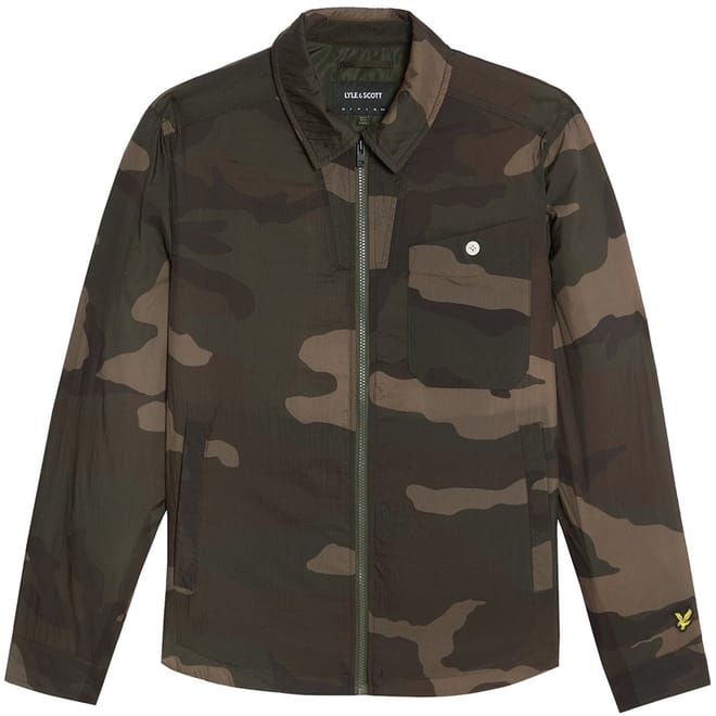 Camo Patterned Overshirt with Chest Pocket