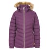 Fur Trim Solid Patterned Puffer Parka Jacket