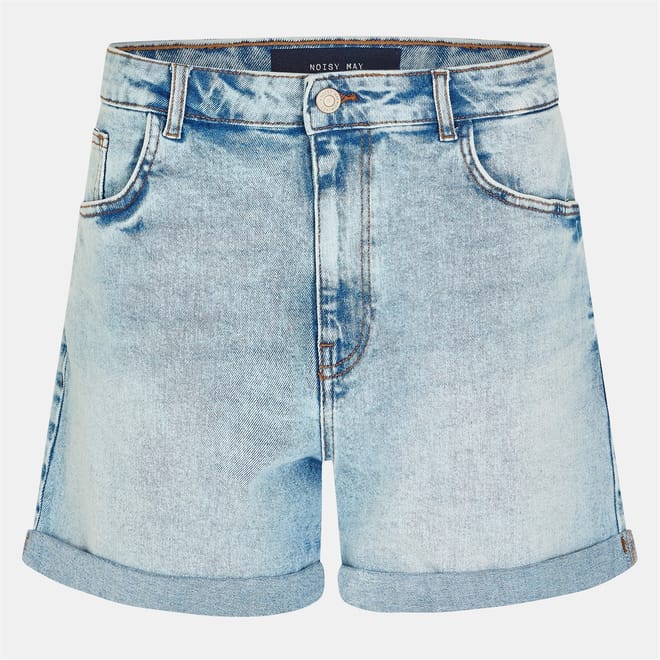 Denim Bermuda Shorts with Clean Hem