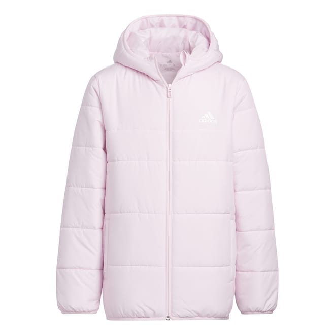 Hooded Zipped Pocket Solid Patterned Puffer Jacket