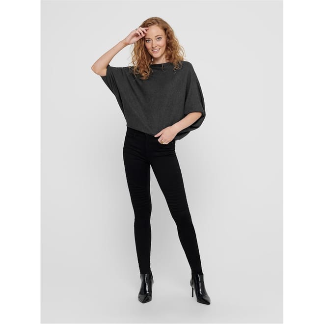 Crew Neck Dolman Sleeve Boxy Fit Sweater