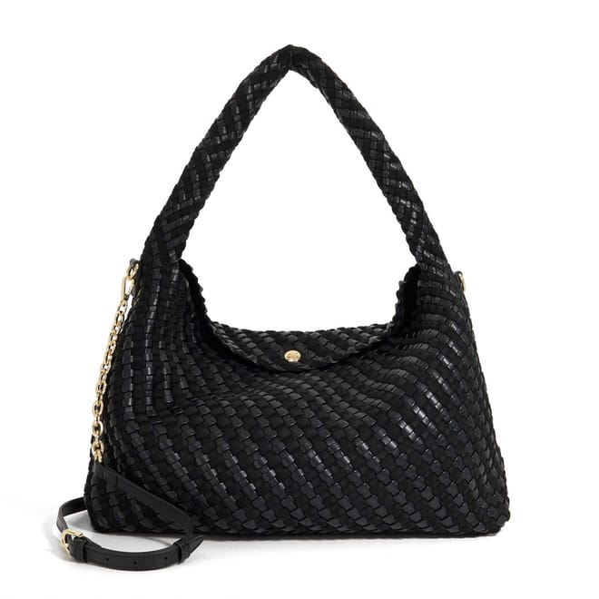 Deliberate Crescent Shape Hobo Bag with Gold Tone Hardware