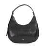 Daintily Textured Crescent Shape Hobo Bag