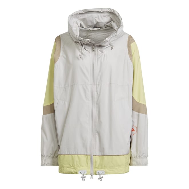 Color Block Hooded Drawstring Windbreaker