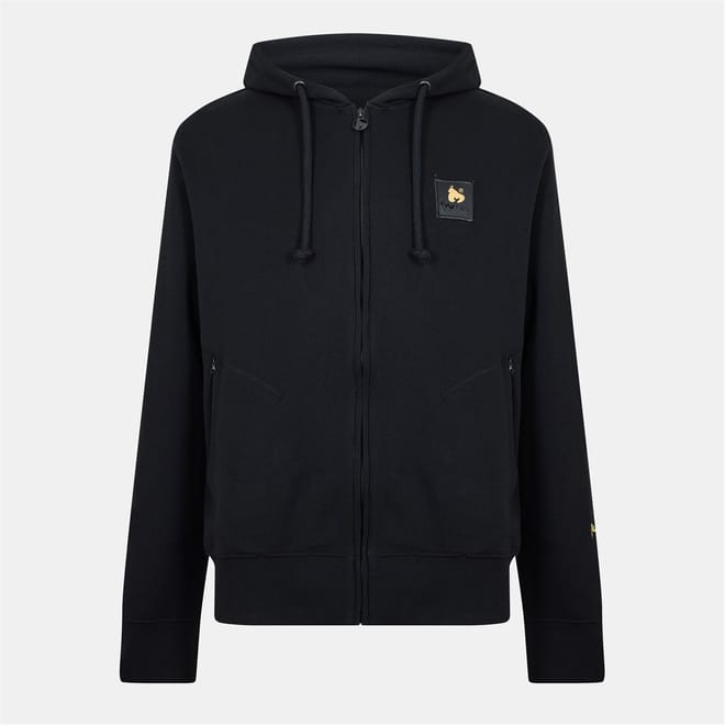 Front Zipper Pocket Hooded Zip Neck Sweatshirt