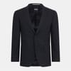 Solid Patterned Single Button Lapel Collared Suit Jacket