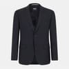 Solid Patterned Lapel Collared Suit Jacket with Flap Pocket