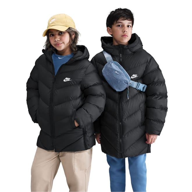 Solid Patterned Hooded Zipped Pocket Puffer Jacket