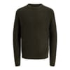 Crew Neck Ribbed Collar Long Sleeve Sweater