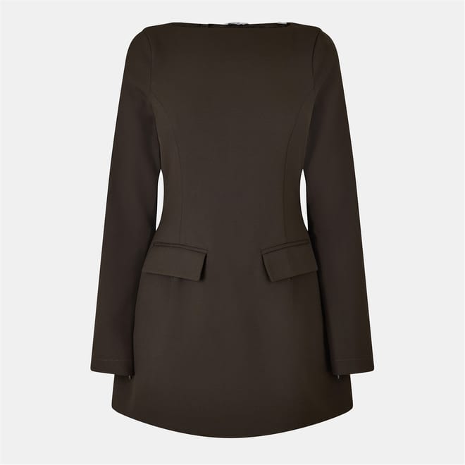 Boatneck Long Sleeve Mini Dress
