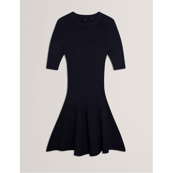 Short Sleeve Knitted Jumper Dress