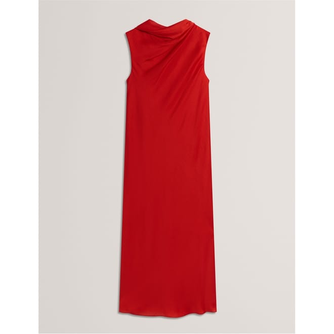 Tie Neck Sleeveless Midi Sheath Dress