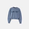 Embroidered Crew Neck Drop Shoulder Oversize Sweatshirt