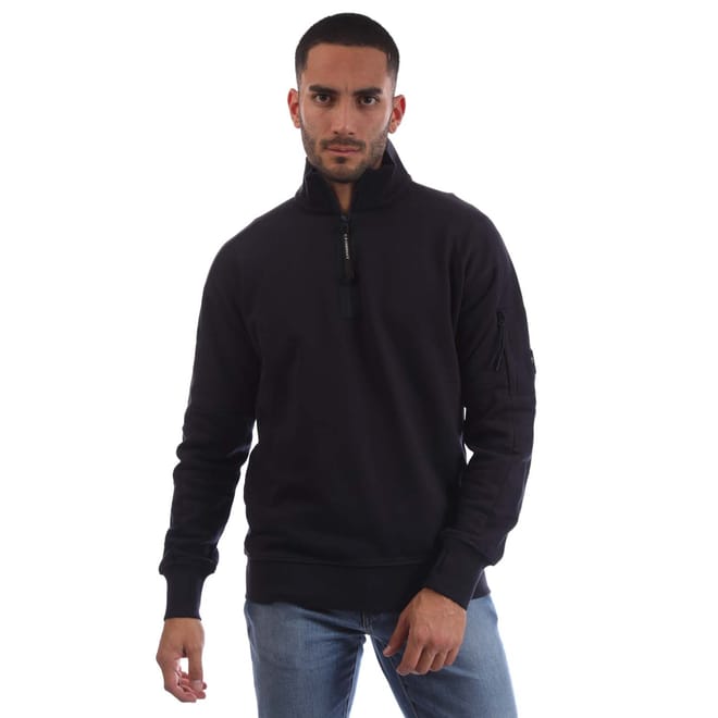 Diagonal Raised Fleece Half-Zip Sweatshirt