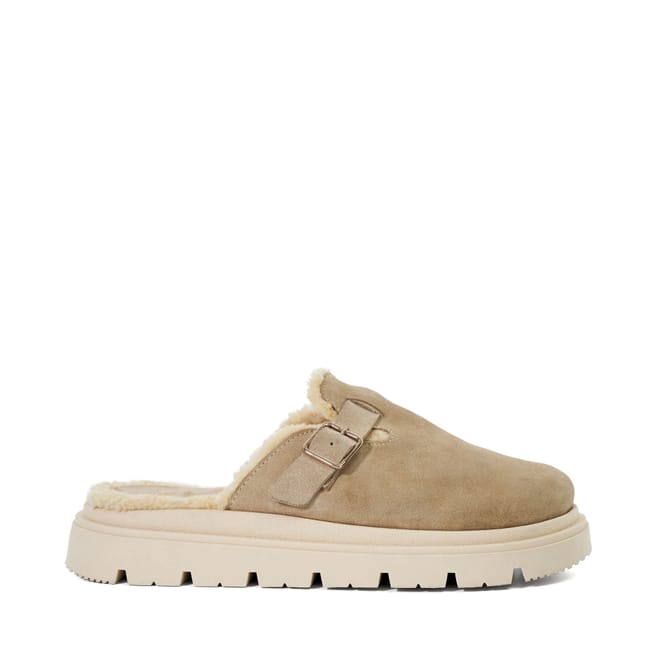 Gene Leather Faux Shearling Lined Clogs