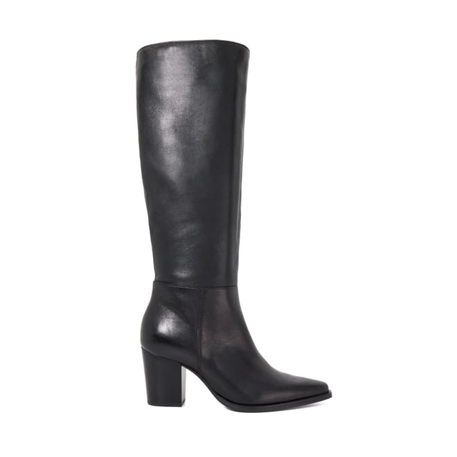 Tenna Leather Block Heel Knee High Boots