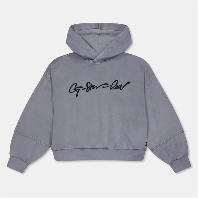 Hooded Neck Drop Shoulder Sweatshirt