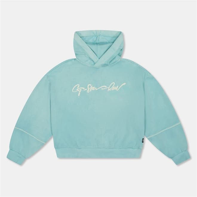 Oversize Hooded Neck Signature Print Sweatshirt