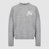 Embroidered Signature Print Crew Neck Long Sleeve Sweater